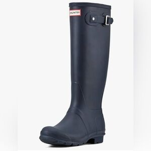 NWOB Hunter Matte NAVY Original Tall Women's Rain Boots SIZE 5